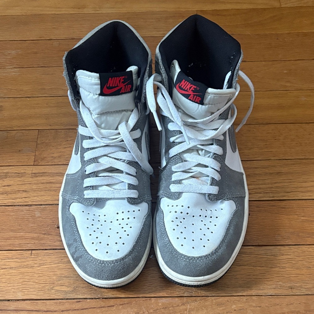 Nike Air Men's White and Gray High-Top Sneakers